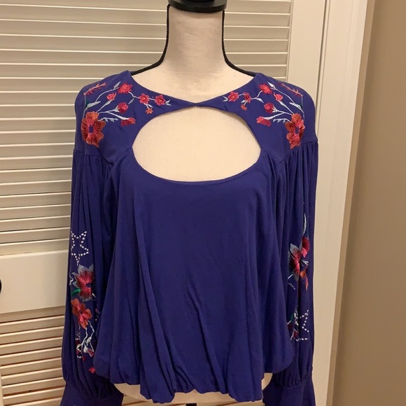 52. Free People Lita Top in Deep Blue - Picture 8 of 14